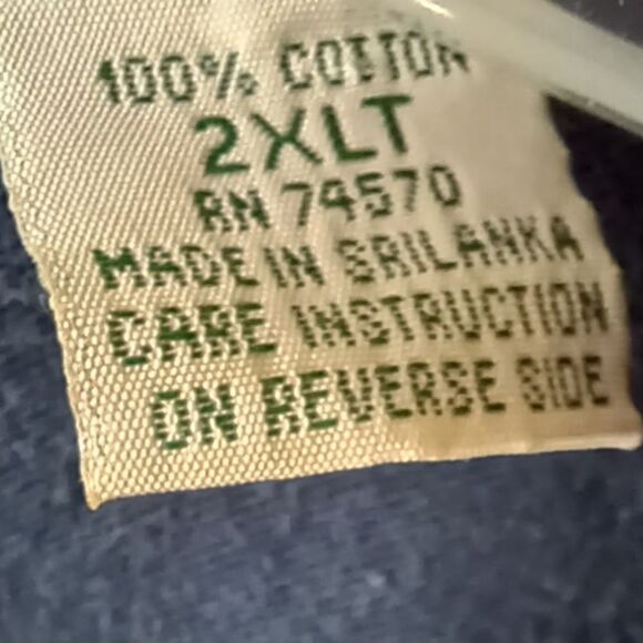 REDHEAD Cotton Button Down Shirt Short Sleeve Dark Navy Denim Men Tall Size 2XLT - Picture 6 of 10